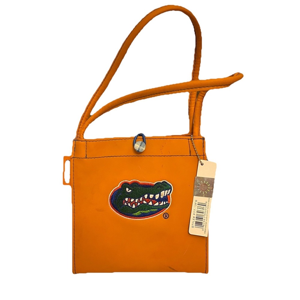 Florida Gators UF Licensed Handbag Orange With Gator Logo Button Closure NWT 8x7